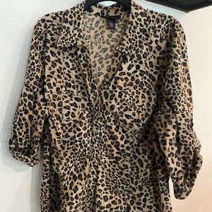 Lane Bryant cheetah button up